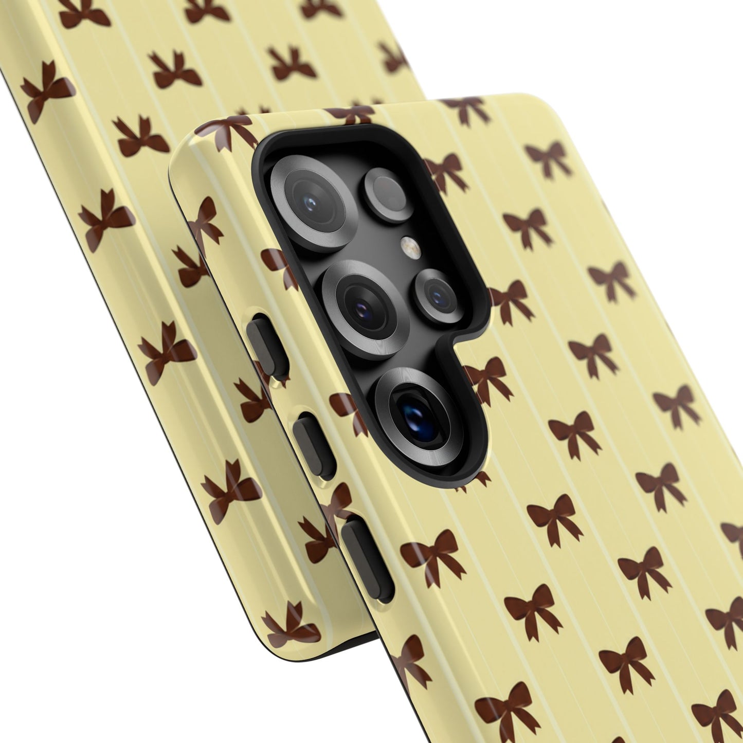 Retro Chocolate Brown Bow Pattern Phone Case