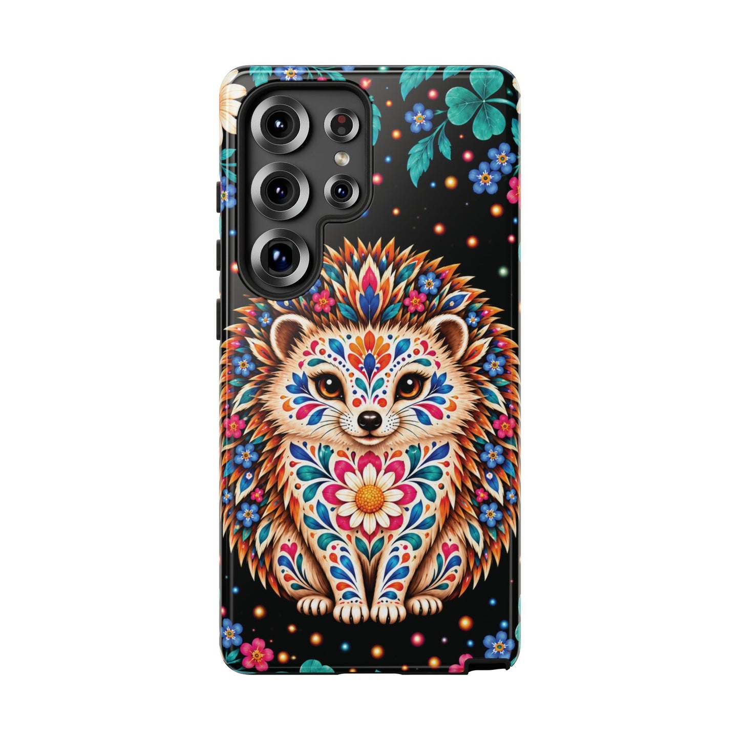 Vibrant Orange and Turquoise Calavera Hedgehog Phone Case - Multicolor Phone Case - Samsung Galaxy S25 Ultra / Glossy