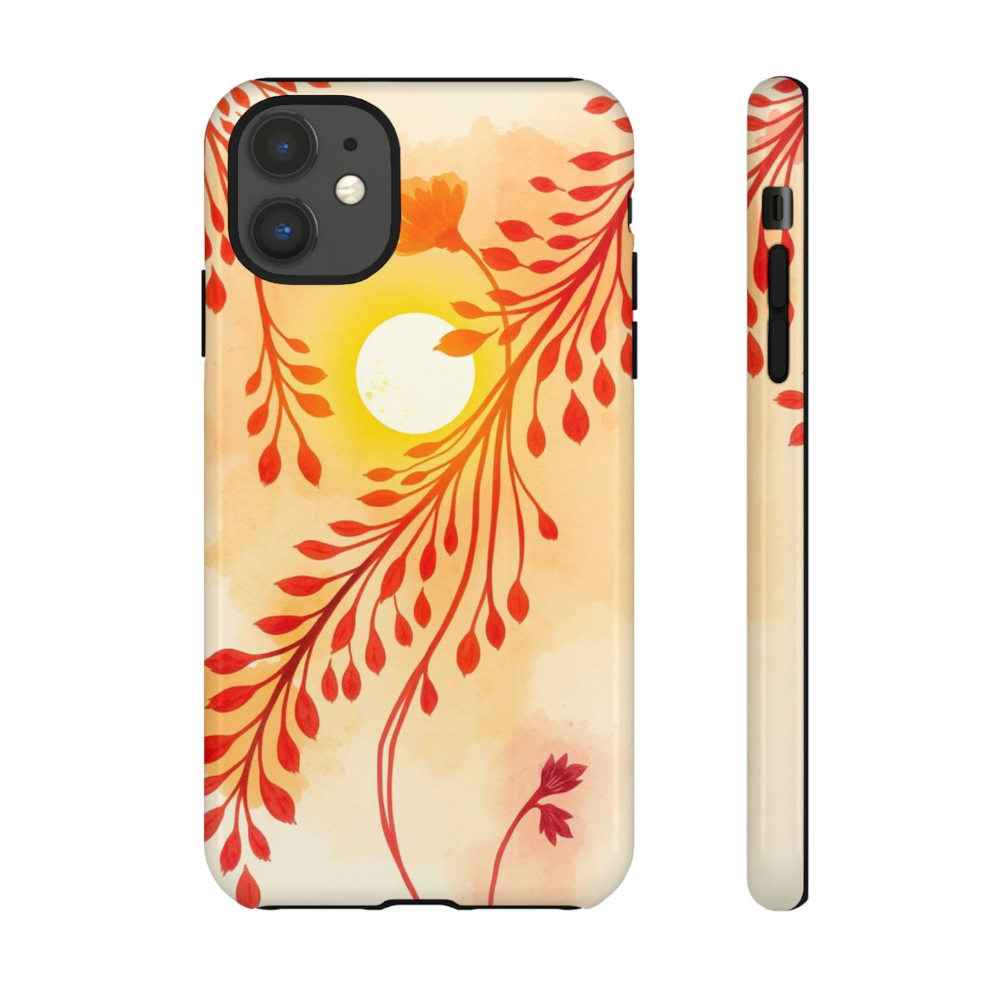 iPhone 11 / Glossy Phone Case - Boho Chic Watercolour Sunset Design Phone Case