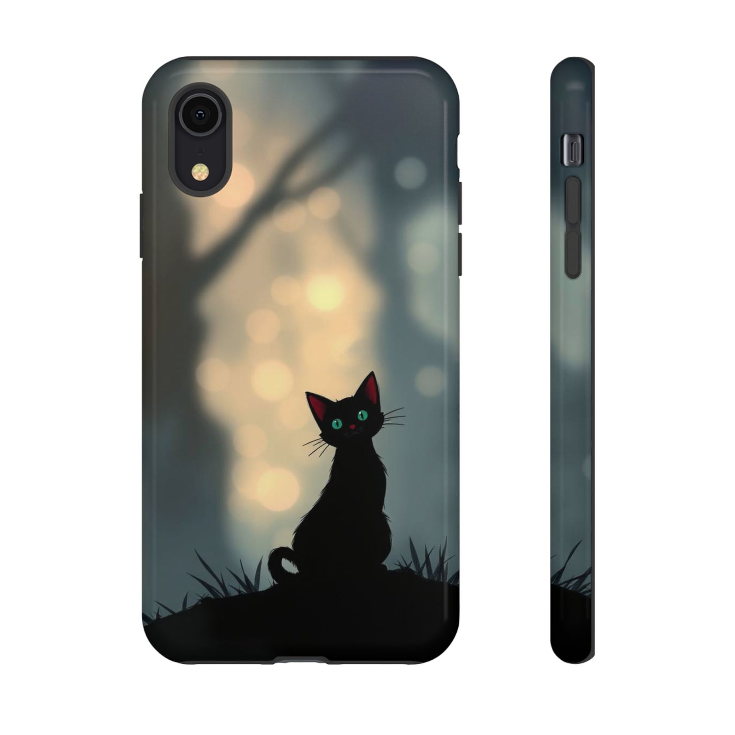 iPhone XR / Glossy Phone Case - Gothic Cat Design Phone Case
