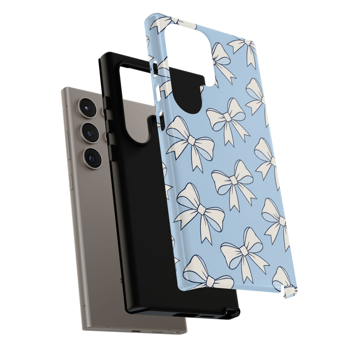 Chic Powder Blue Bow Pattern Phone Case