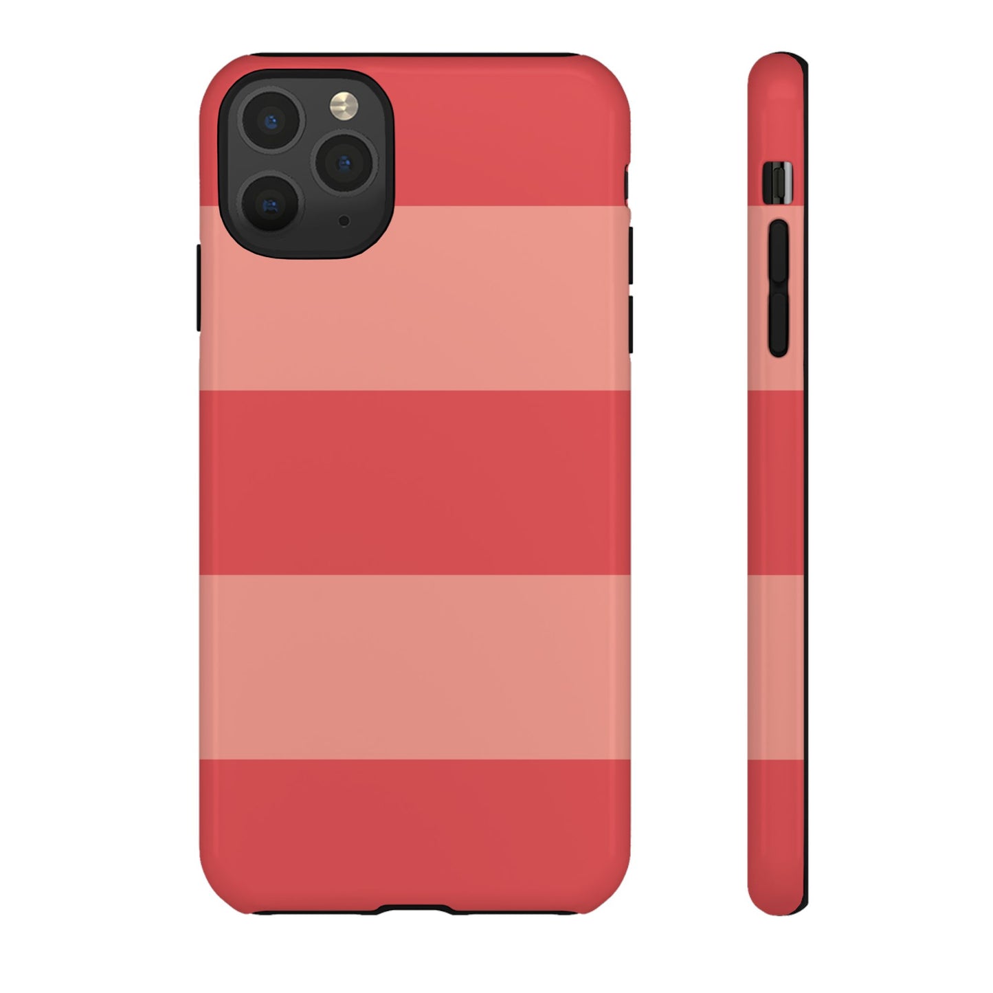 iPhone 11 Pro Max / Glossy Phone Case - Pink Horizontal Stripe Pattern Phone Case