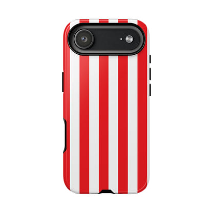 iPhone 17 Air / Glossy Phone Case - Simple Red & White Stripe Pattern Phone Case