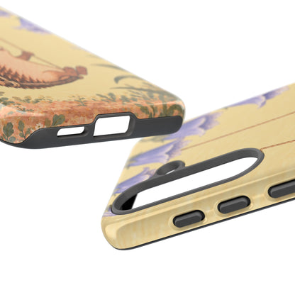 Whimsical Buttercream Hedgehog and Bluebell Phone Case - Yellow Phone Case