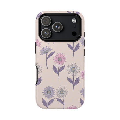 Pretty Pink & Purple Daisy Pattern Phone Case