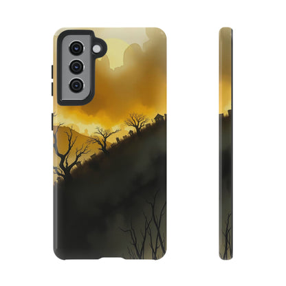 Samsung Galaxy S21 / Glossy Phone Case - Eerie Graveyard Watercolour Design Phone Case