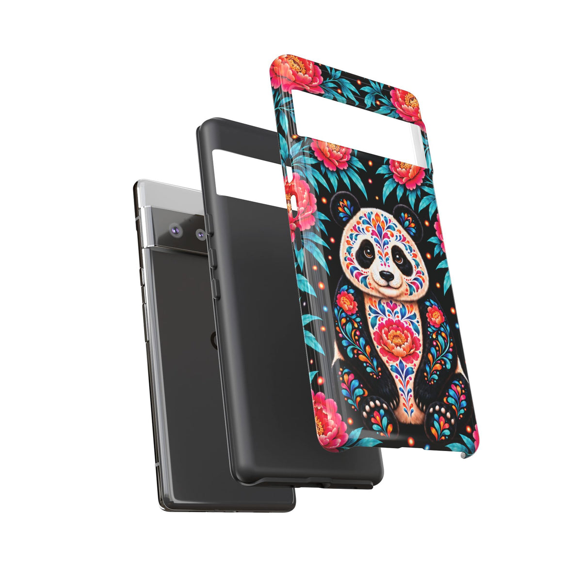 Cute Pink and Turquoise Calavera Panda Phone Case - Multicolor Phone Case