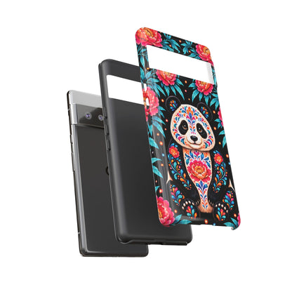 Cute Pink and Turquoise Calavera Panda Phone Case - Multicolor Phone Case