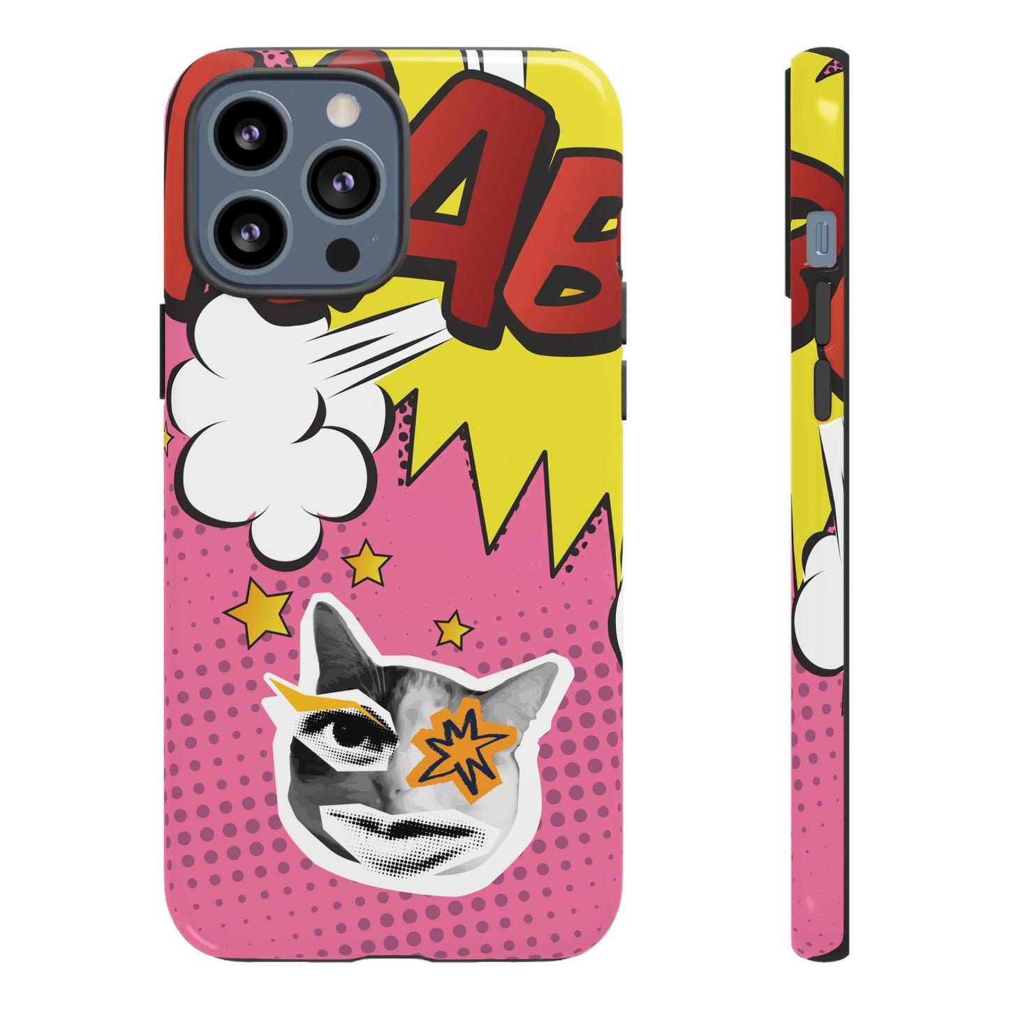 Bold Pink Pop Art Cat Phone Case - Pink Phone Case - iPhone 13 Pro Max / Glossy