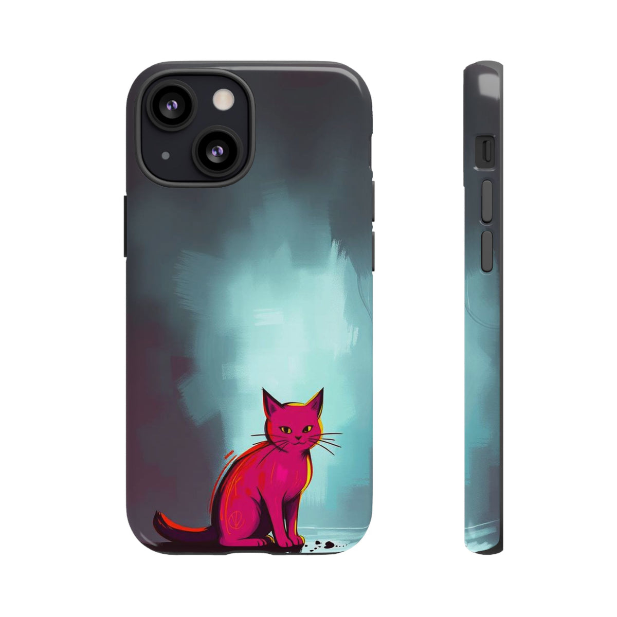 Pop Art Moody Cat Design Phone Case - Multicolor Phone Case - iPhone 13 Mini / Glossy