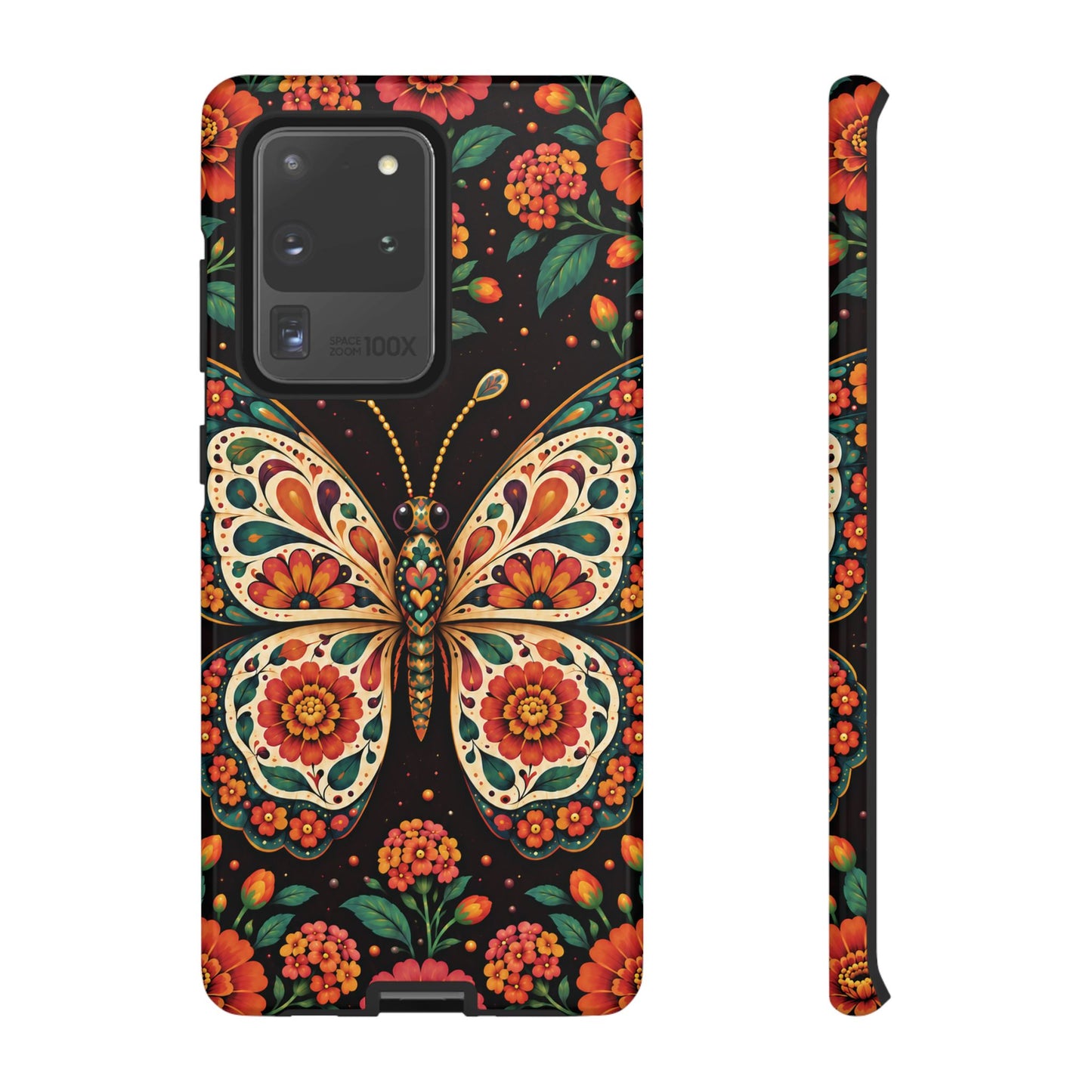 Vibrant Terracotta and Teal Calavera Butterfly Phone Case - Multicolor Phone Case - Samsung Galaxy S20 Ultra / Glossy