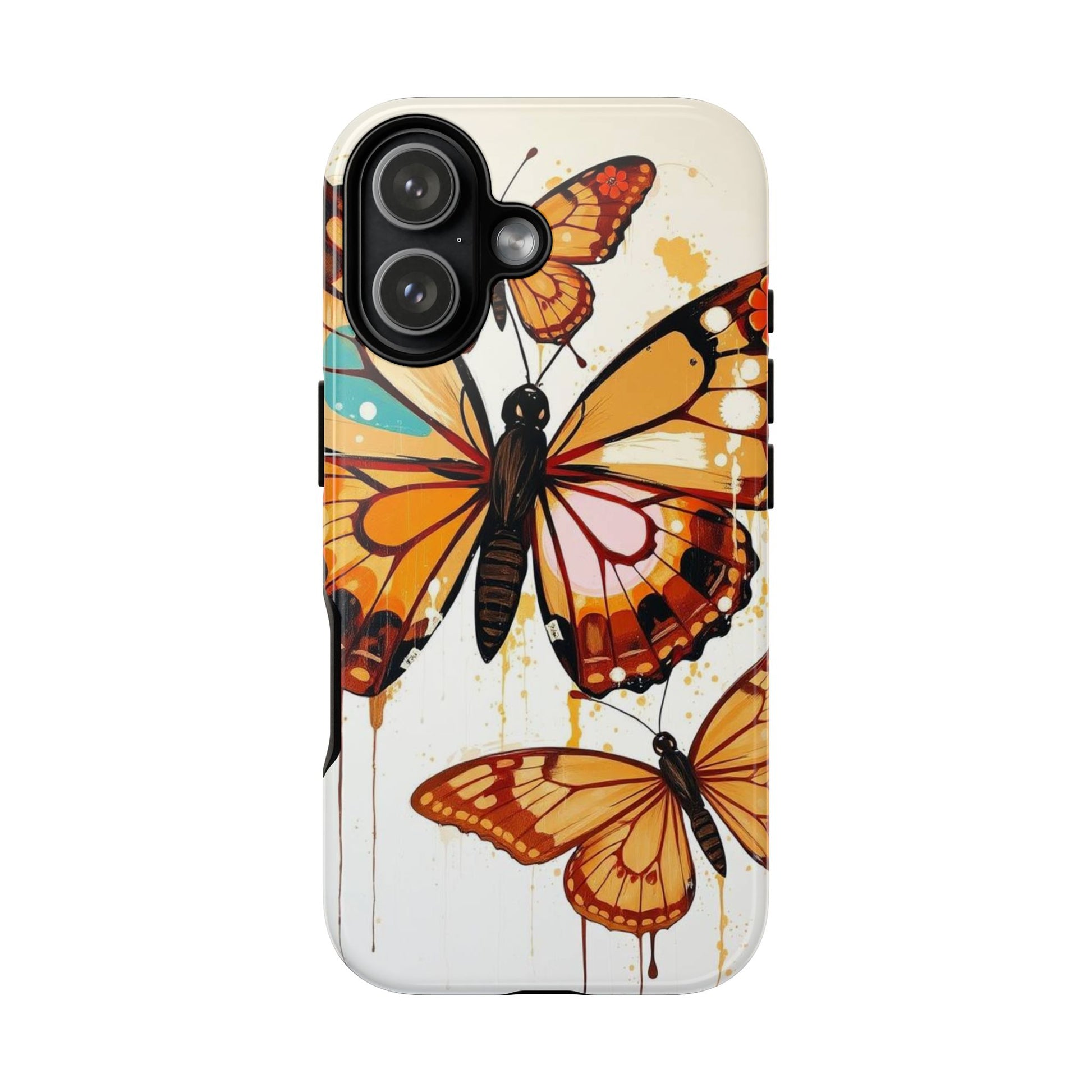iPhone 17 / Glossy Phone Case - Abstract Butterflies Design Phone Case