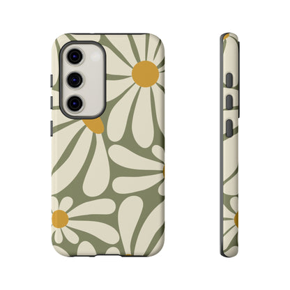 Retro Green Daisy Pattern #1 Phone Case - Green Phone Case - Samsung Galaxy S23 / Glossy