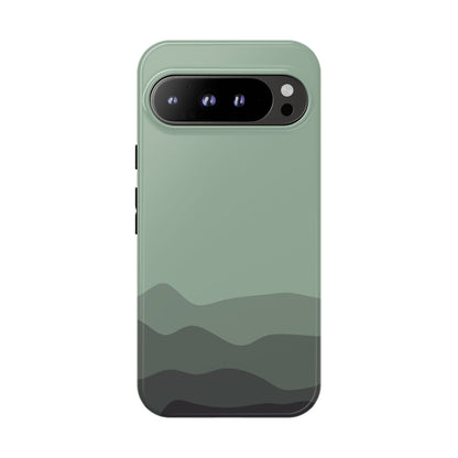 Green Abstract Waves Protective Phone Case - Green Phone Case - Google Pixel 9 Pro XL / Glossy