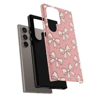 Chic Blush Pink Bow Pattern Phone Case