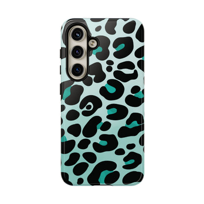 Cool Aqua Leopard Print Phone Case