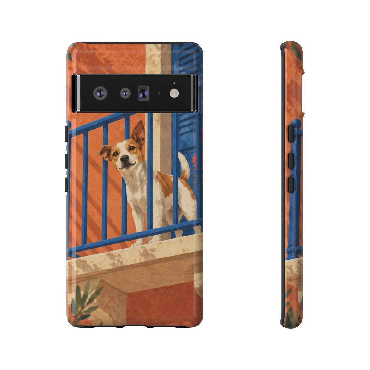 Jack Russell Terrier Balcony Busybody Phone Case - Multicolor Phone Case - Google Pixel 6 Pro / Glossy