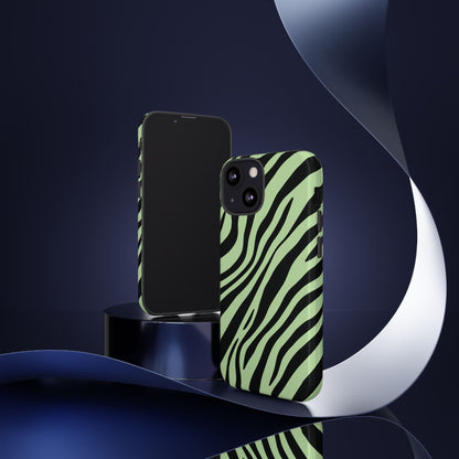 Modern Mint Zebra Print Phone Case
