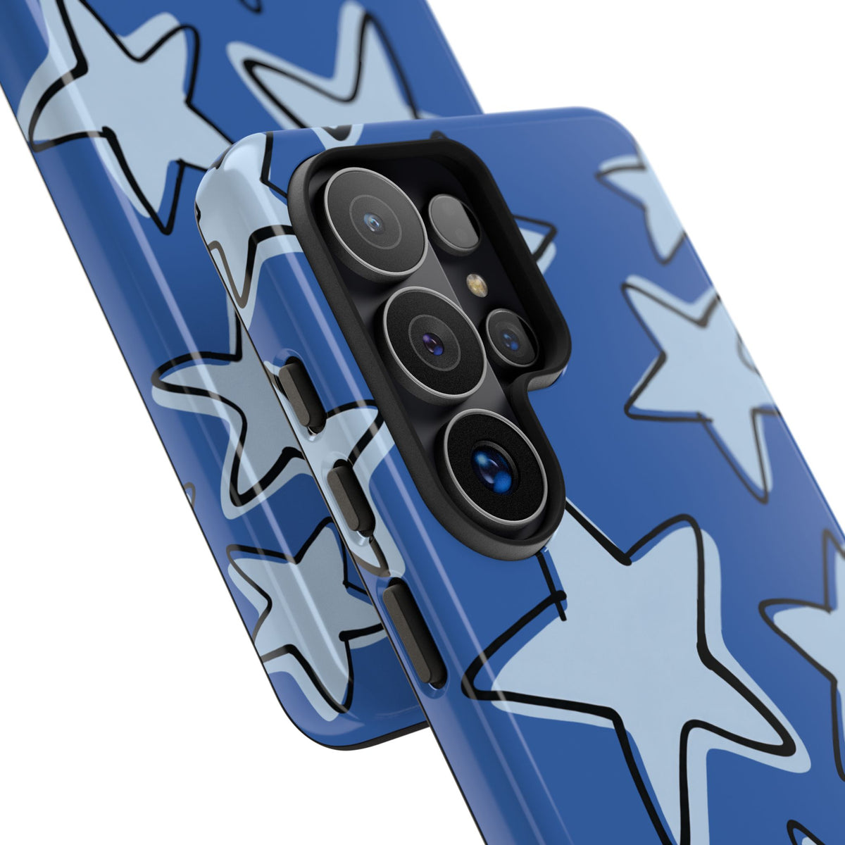 Cobalt Blue Doodle Star Phone Case