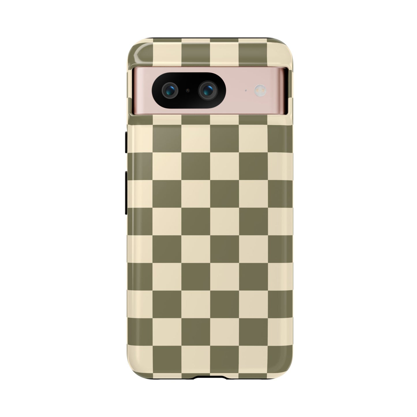 Google Pixel 8 / Glossy Phone Case - ’Green Checkered Pattern’ Phone Case
