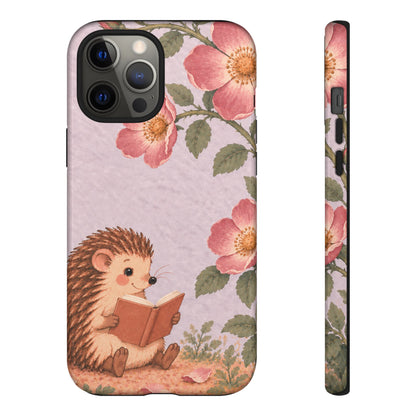 Whimsical Lilac Hedgehog and Wild Rose Phone Case - Purple Phone Case - iPhone 12 Pro Max / Glossy