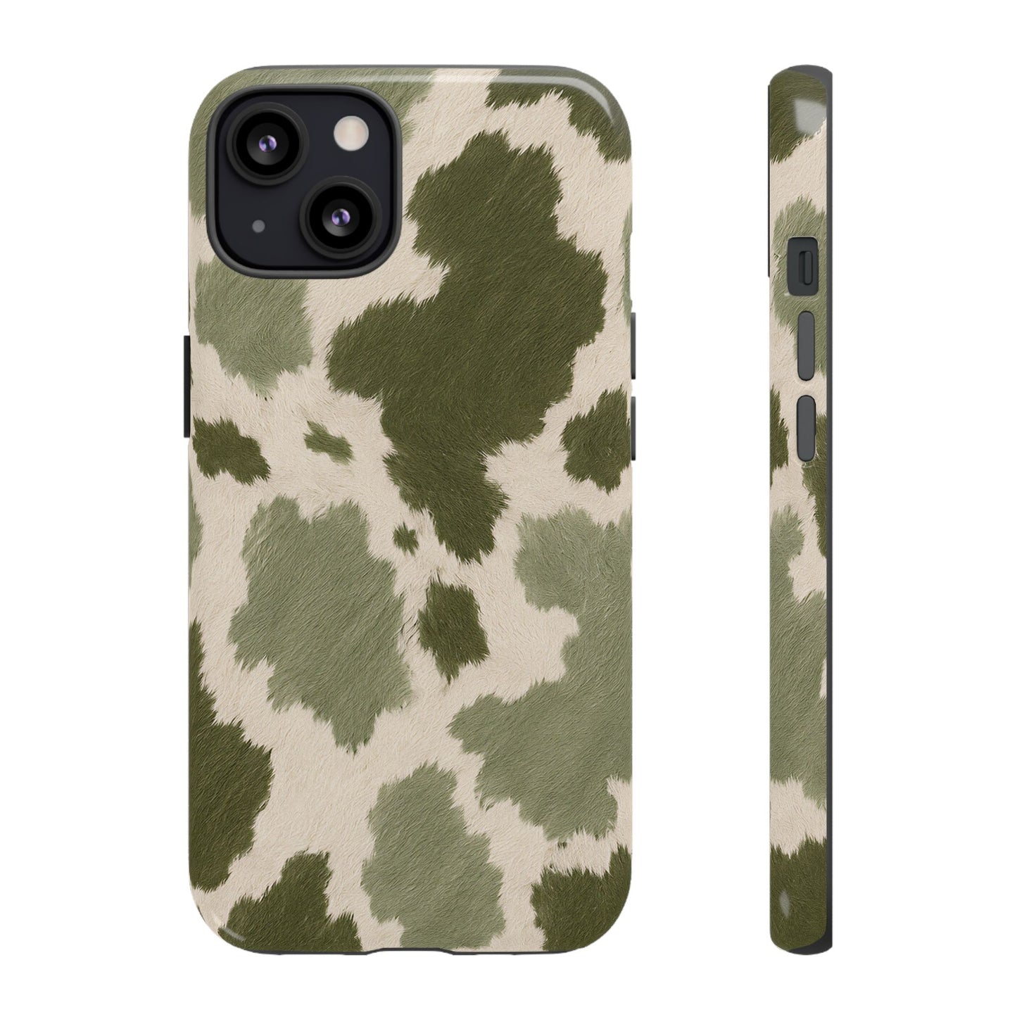 Stylish Olive Green Cow Print Phone Case