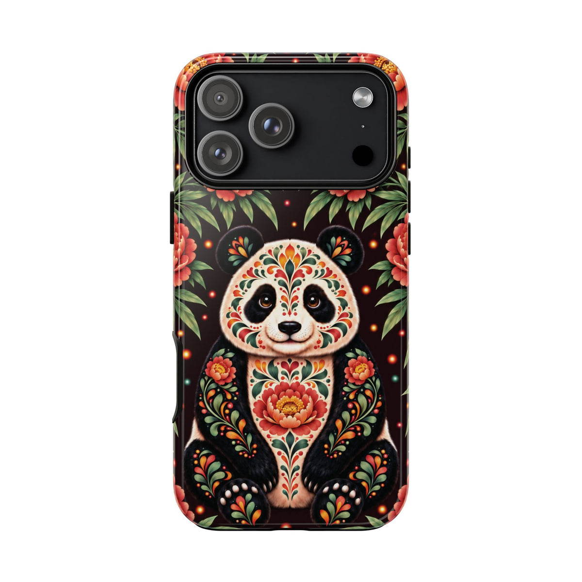 Cute Terracotta and Teal Calavera Panda Phone Case - Multicolor Phone Case - iPhone 18 Pro Max / Glossy