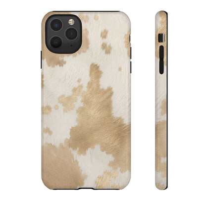 Elegant Champagne Cow Print Phone Case