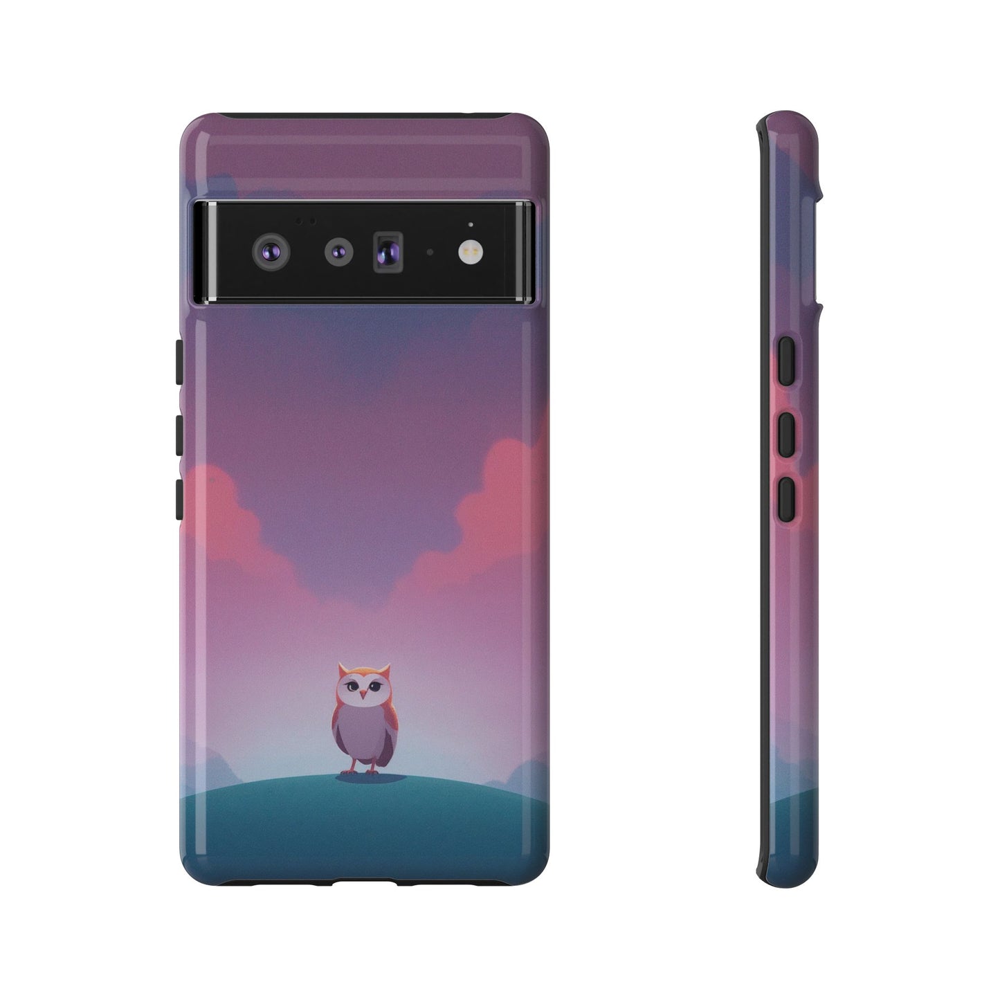 Google Pixel 6 Pro / Glossy Phone Case - Watercolour Owl & Cloud Design Phone Case