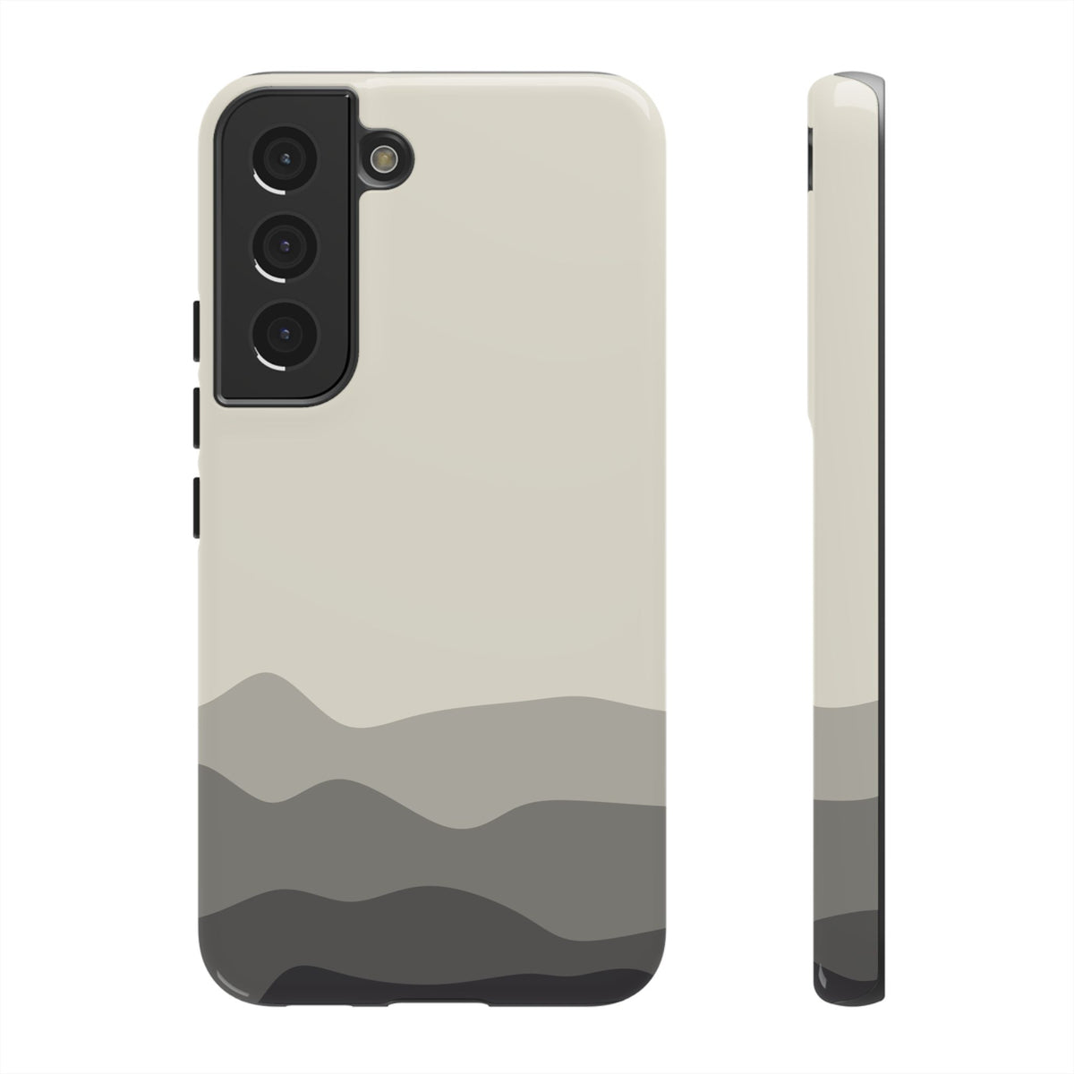 Ivory Abstract Waves Protective Phone Case - White Phone Case - Samsung Galaxy S22 / Glossy