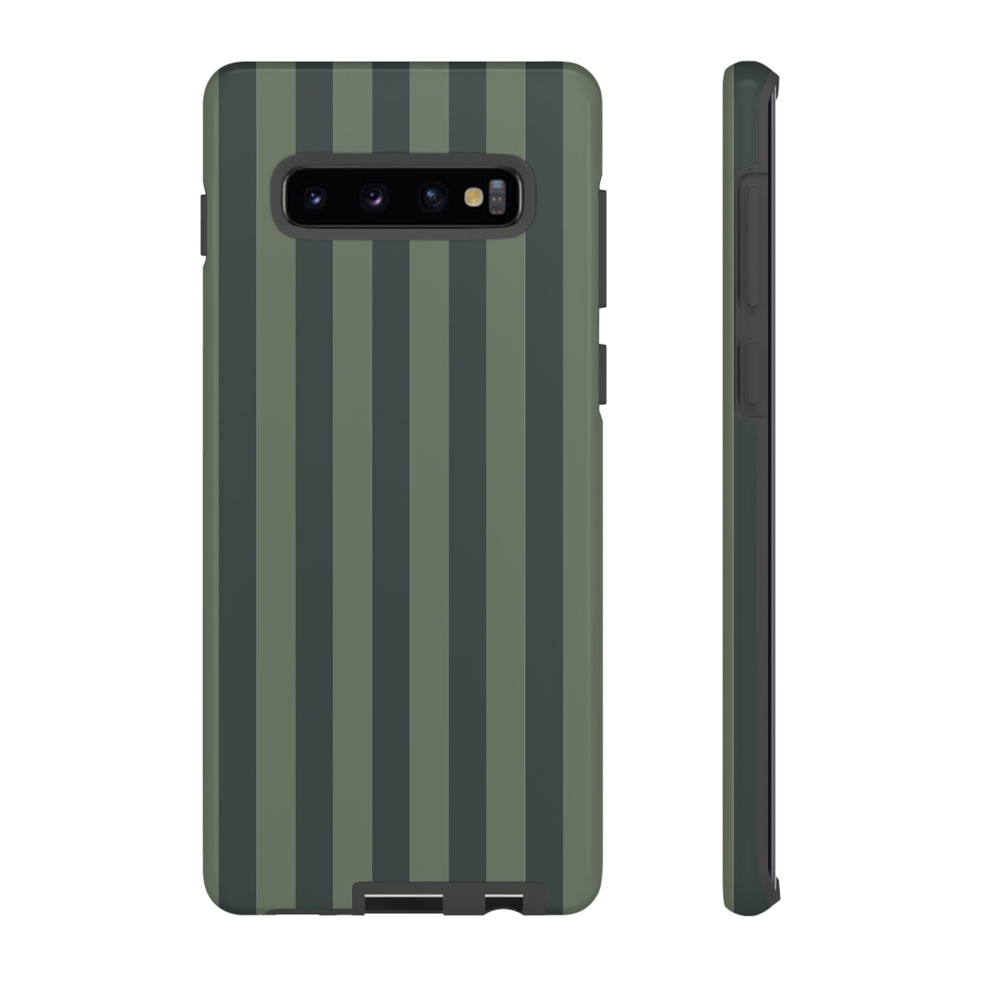 Samsung Galaxy S10 Plus / Glossy Phone Case - ’Dark Green Stripe Pattern’ Phone Case