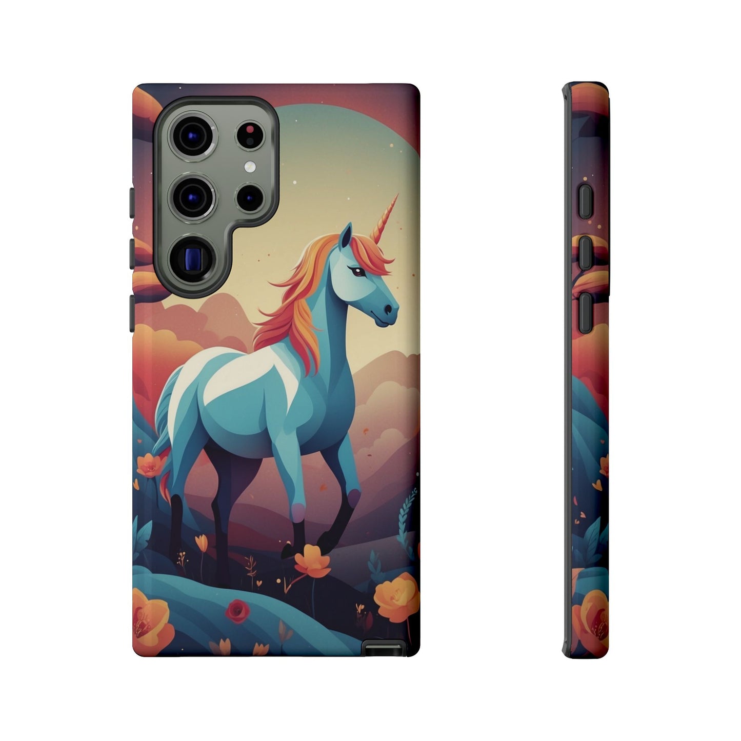 Samsung Galaxy S23 Ultra / Glossy Phone Case - Stylised Unicorn Design Phone Case