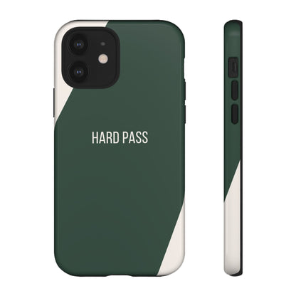 iPhone 12 / Glossy Phone Case - Sassy Statement Case ’Hard Pass’ in Green & White