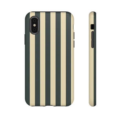 Green & Beige Stripe Pattern Phone Case - Green Phone Case - iPhone X / Glossy