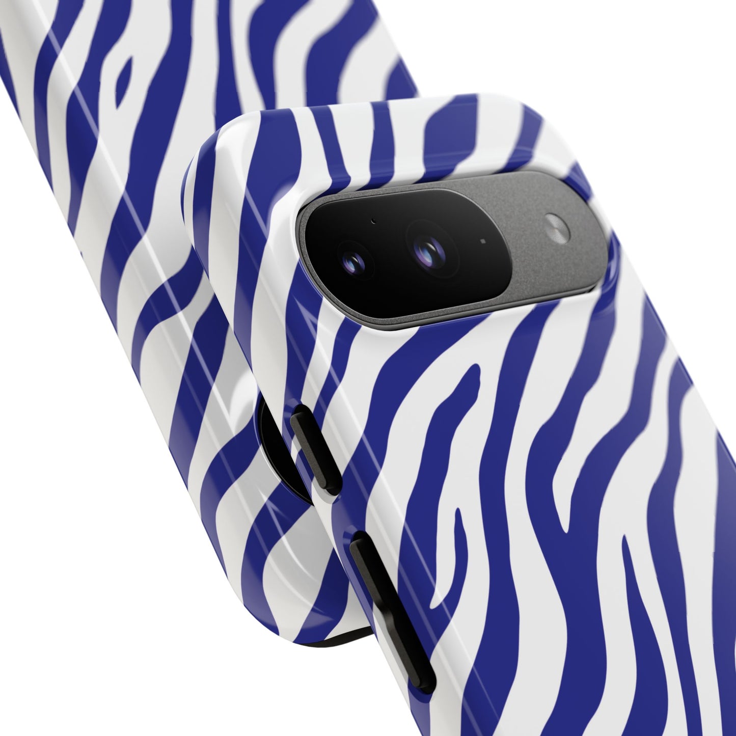 Stylish Electric Blue Zebra Print Phone Case