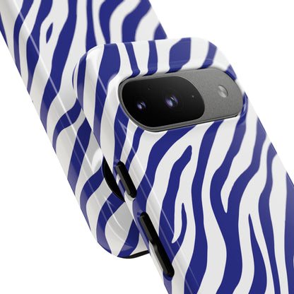 Stylish Electric Blue Zebra Print Phone Case