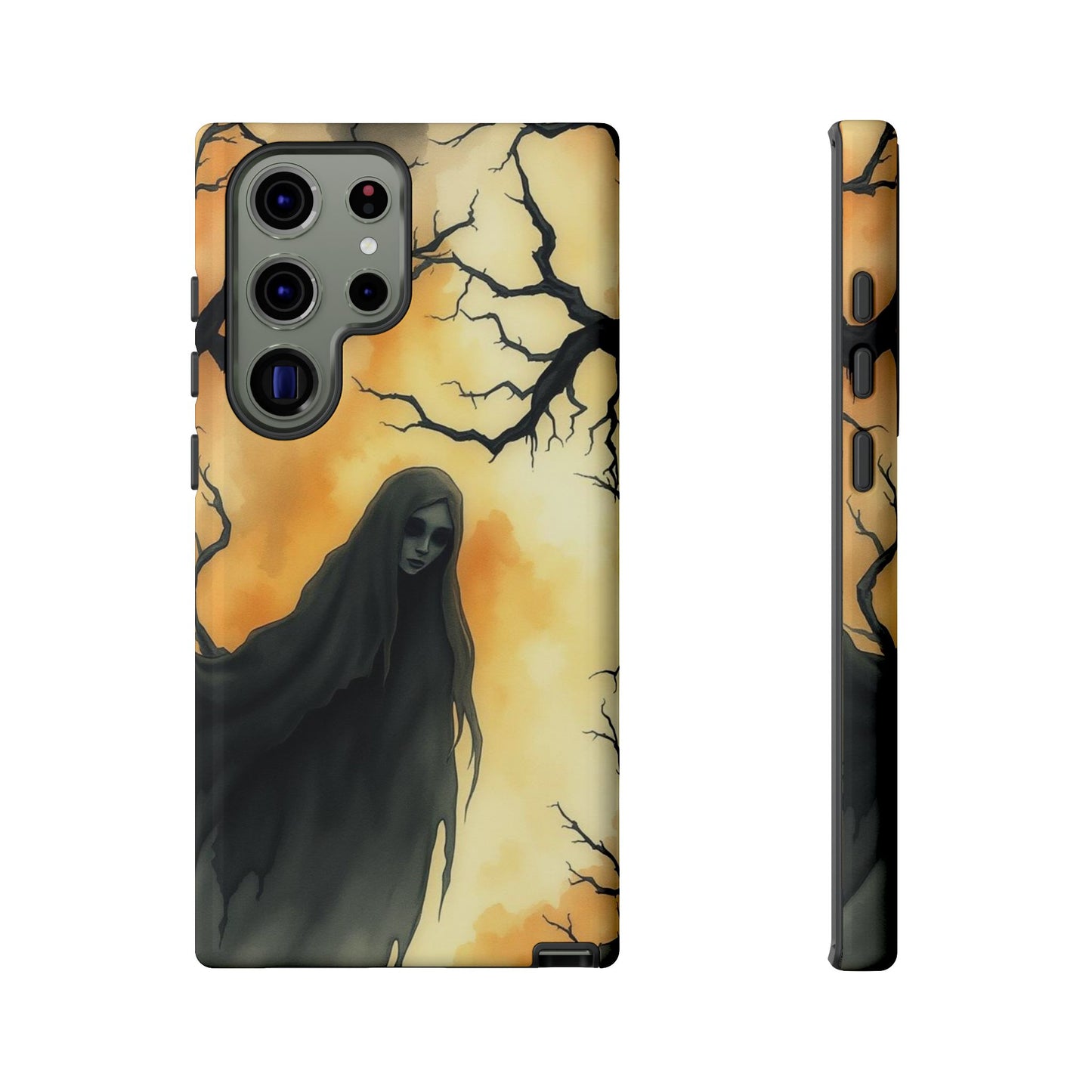 Samsung Galaxy S23 Ultra / Glossy Phone Case - Watercolour Gothic Deathly Woman Phone Case
