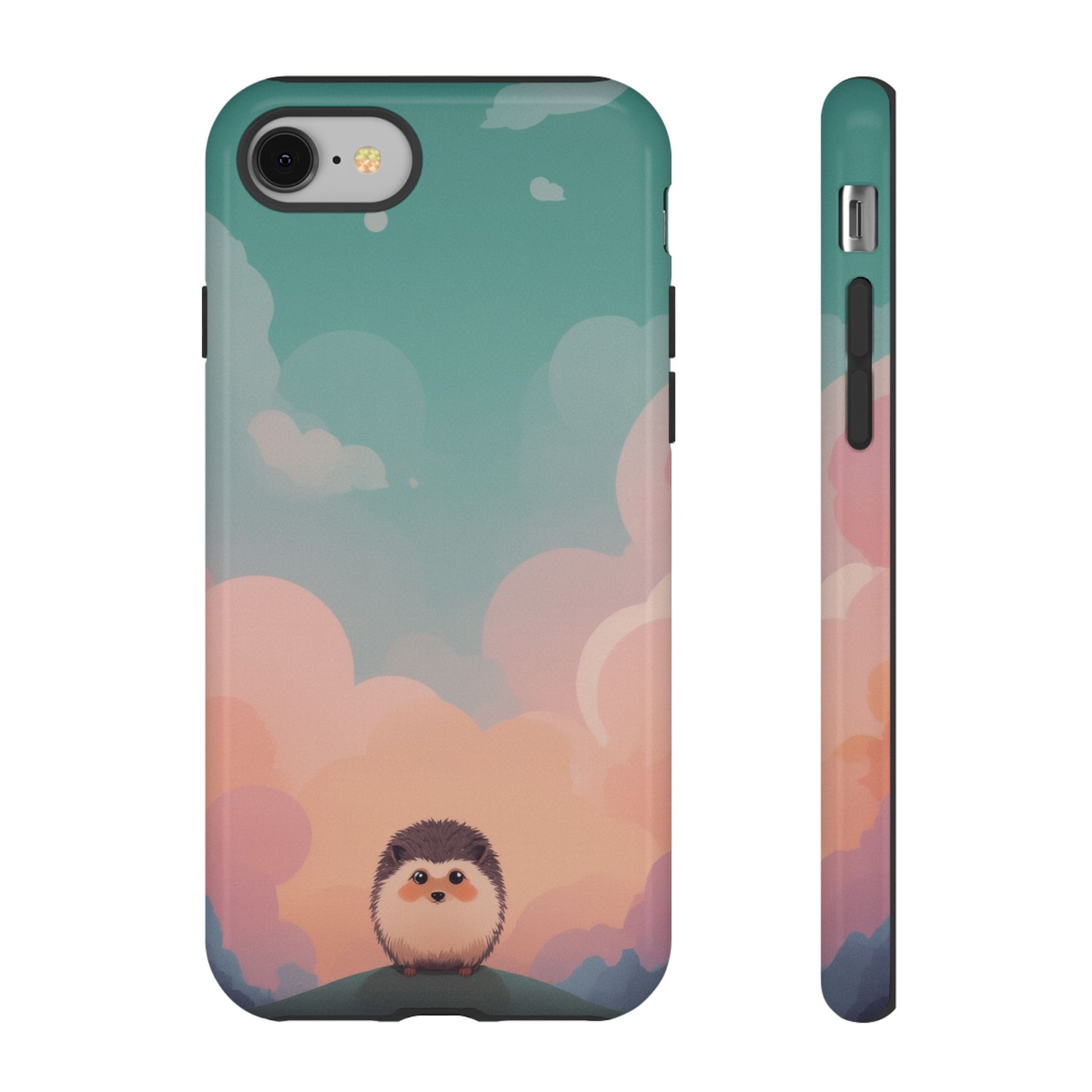 Cute Hedgehog & Cloud Design Phone Case - Multicolor Phone Case - iPhone 8 / Glossy
