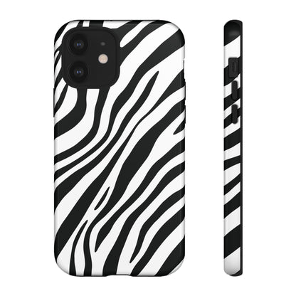 Modern Monochrome Zebra Print Phone Case