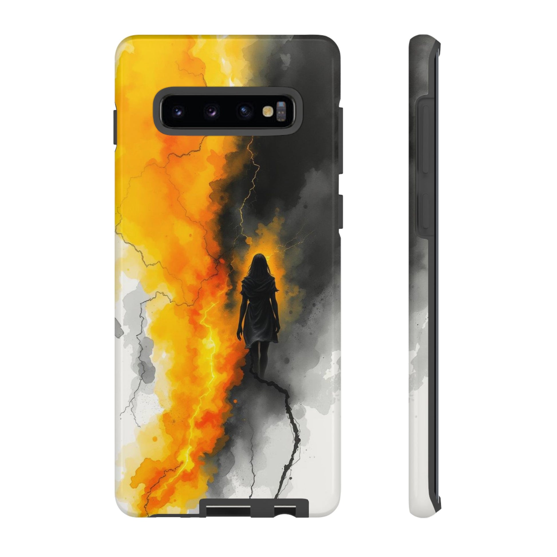 Watercolour Gothic Silhouette of a Woman Phone Case - Multicolor Phone Case - Samsung Galaxy S10 Plus / Glossy