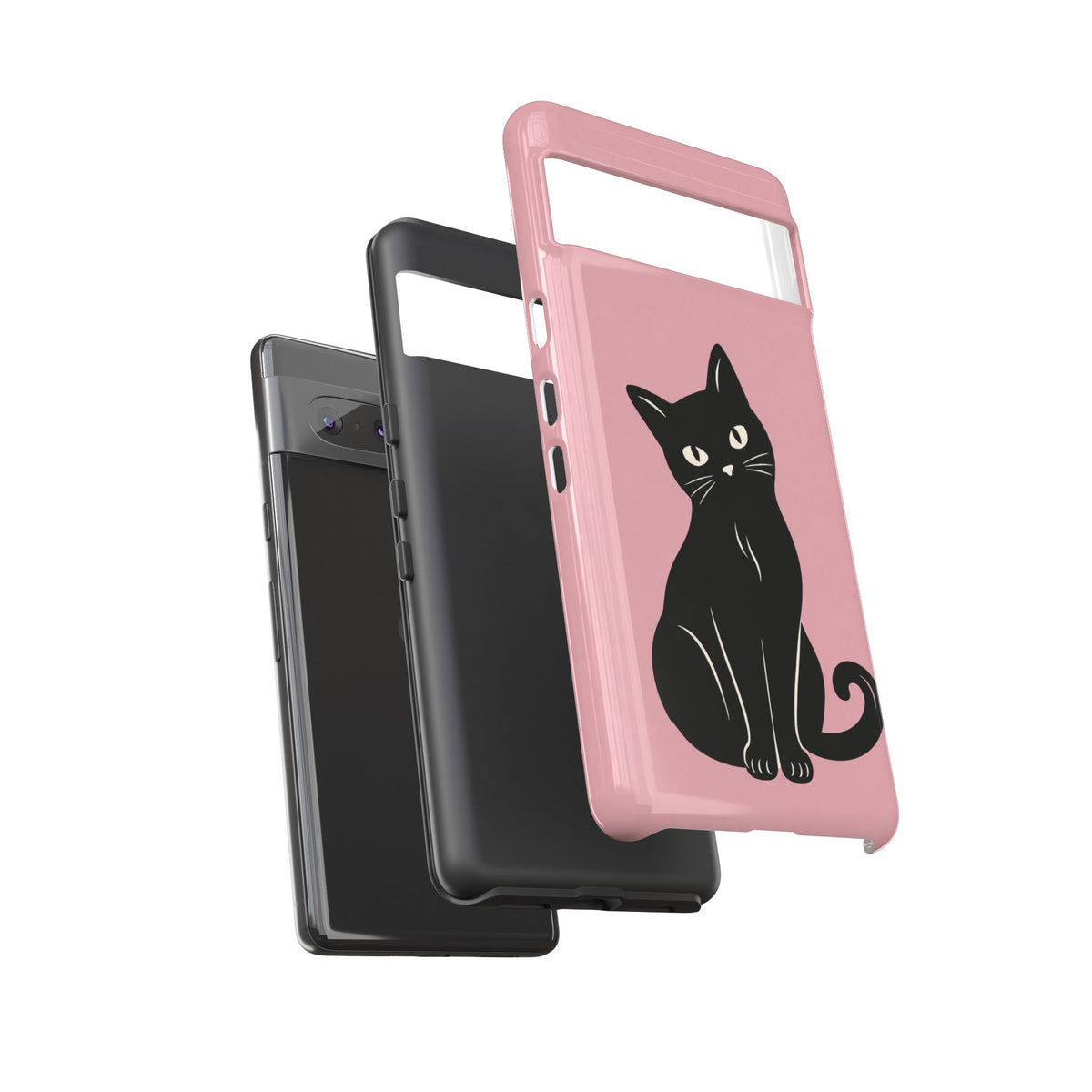 Minimalist Blush Pink & Black Cat Phone Case