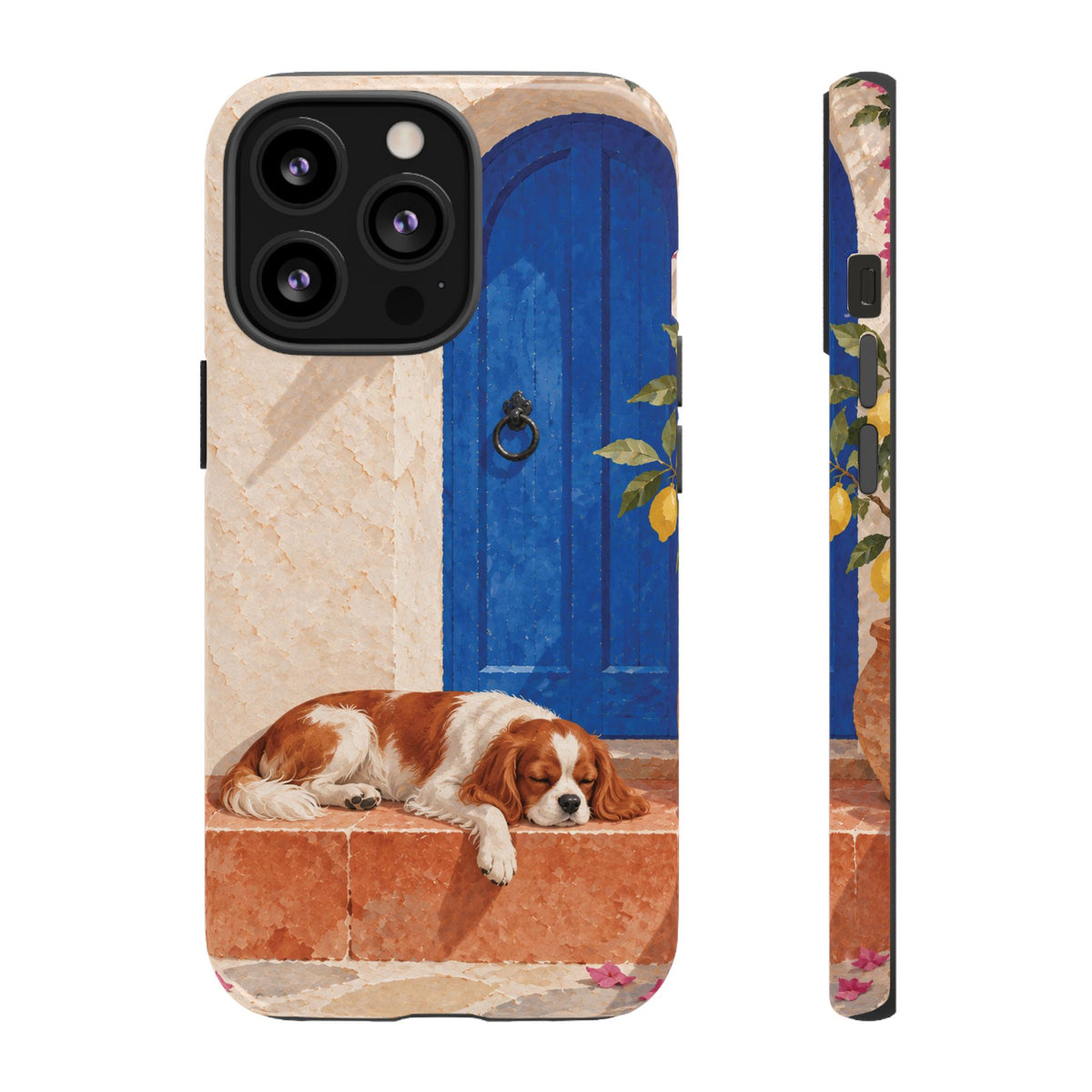 Cavalier King Charles Spaniel Blue Door Siesta Phone Case - Multicolor Phone Case - iPhone 13 Pro / Glossy