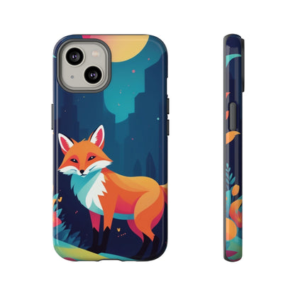 iPhone 14 / Glossy Phone Case - Stylised Fox Design Phone Case