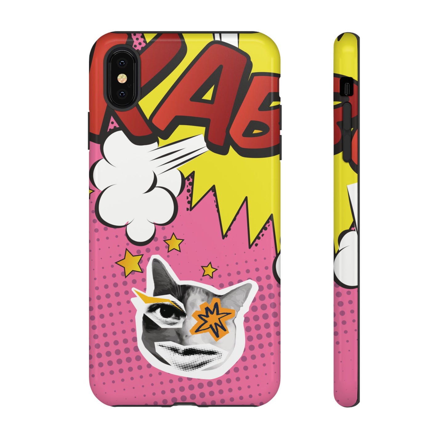 Bold Pink Pop Art Cat Phone Case - Pink Phone Case - iPhone XS MAX / Glossy