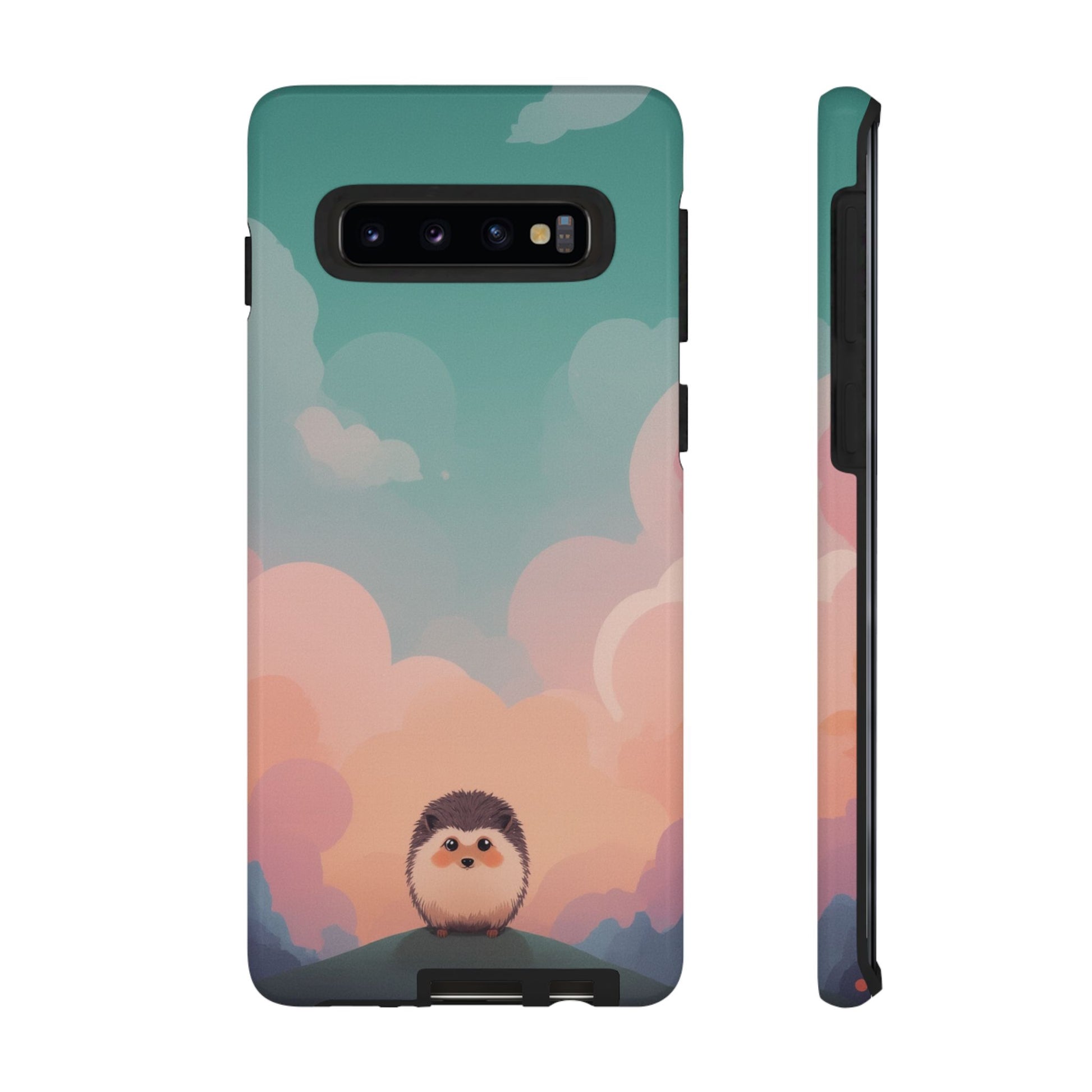 Cute Hedgehog & Cloud Design Phone Case - Multicolor Phone Case - Samsung Galaxy S10 / Glossy