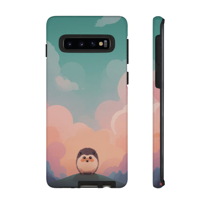 Samsung Galaxy S10 / Glossy Phone Case - Cute Hedgehog & Cloud Design Phone Case