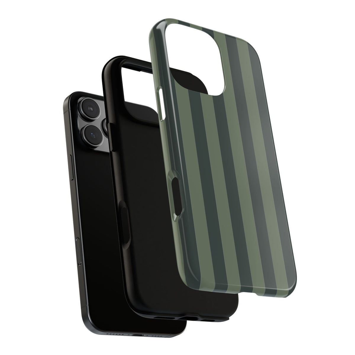 Dark Green Stripe Pattern Phone Case - Green Phone Case