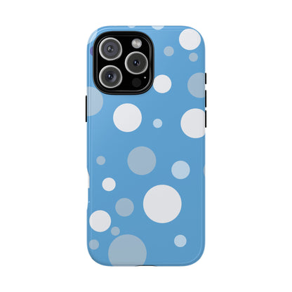 iPhone 16 Pro Max / Glossy Phone Case - ’Bold Blue with White Dot Pattern’ Phone Case