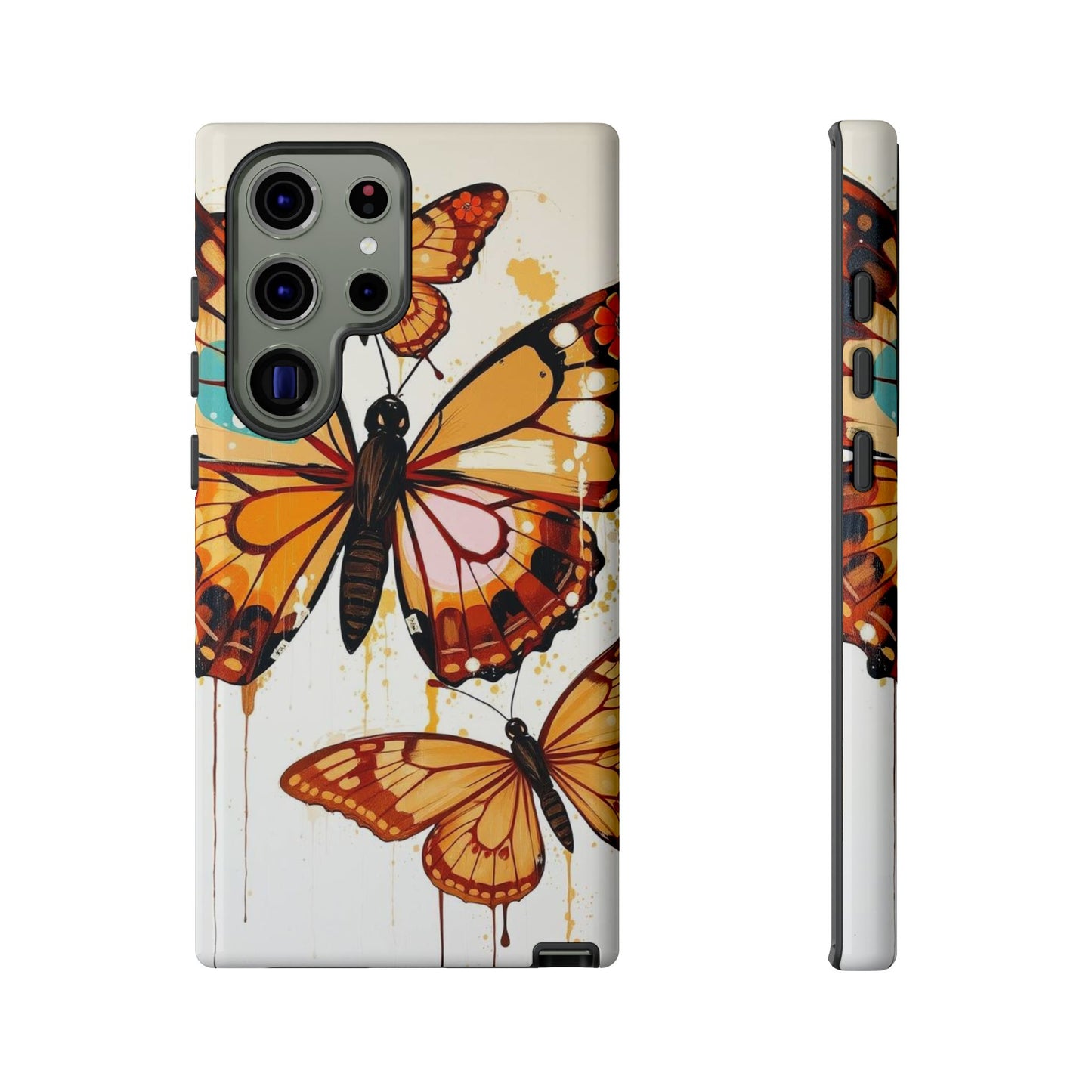 Samsung Galaxy S23 Ultra / Glossy Phone Case - Abstract Butterflies Design Phone Case