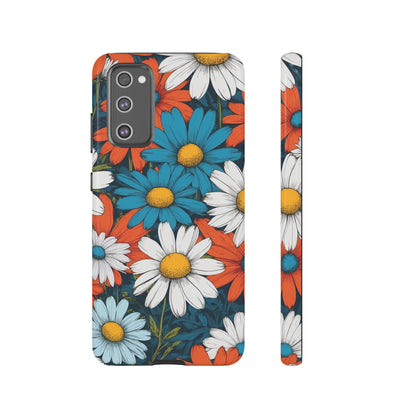 Samsung Galaxy S20 FE / Glossy Phone Case - Pop Art Daisies Illustration ’Red & Blue’ Phone Case